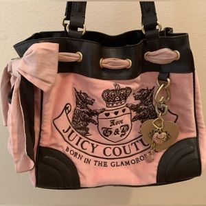RARE Juicy Couture Y2K Pink Velour Daydreamer Scottie Bag
